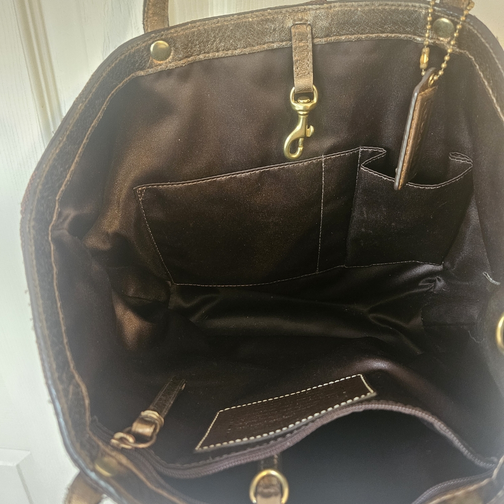 Coach Brown and Gold Tote Bag - Picture 9 of 14